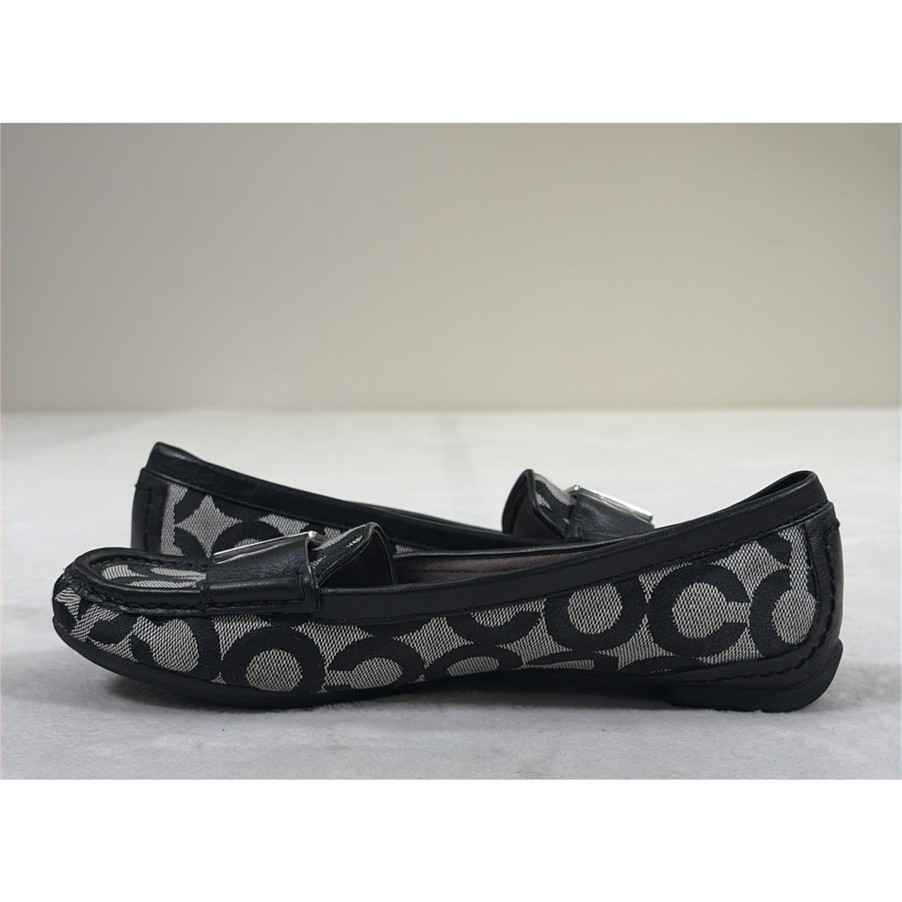 Coach Sid Signature C Black Jacquard Leather Loafer Driving Moc Women’s Size 6.5 - Picture 8 of 14